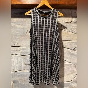 Black and Silver Sequin Sleeveless Dress